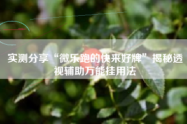 实测分享“微乐跑的快来好牌	”揭秘透视辅助万能挂用法