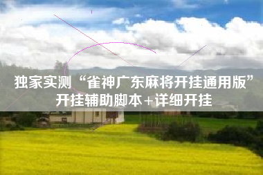 独家实测“雀神广东麻将开挂通用版”开挂辅助脚本+详细开挂