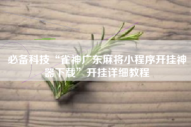必备科技“雀神广东麻将小程序开挂神器下载”开挂详细教程
