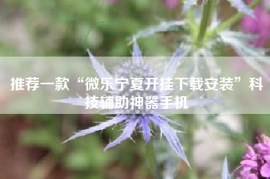 推荐一款“微乐宁夏开挂下载安装”科技辅助神器手机