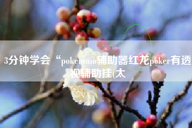 3分钟学会“pokemmo辅助器红龙poker有透视辅助挂(太 3分钟学会“pokemmo辅助器红龙poker有透视辅助挂(太