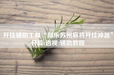开挂辅助工具“微乐苏州麻将开挂神器	”开挂(透视)辅助教程