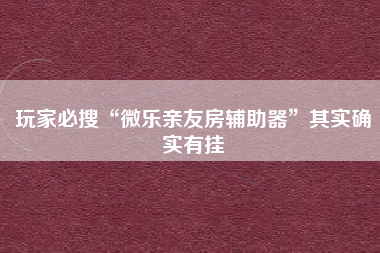 玩家必搜“微乐亲友房辅助器”其实确实有挂