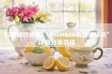 玩家辅助神器：“AGPOKER有透视辅助	”详细分享装挂