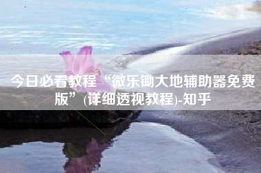 今日必看教程“微乐锄大地辅助器免费版”(详细透视教程)-知乎