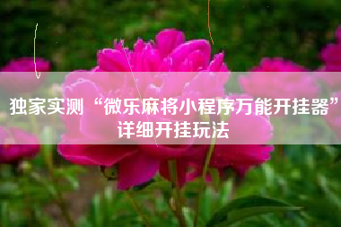 独家实测“微乐麻将小程序万能开挂器”详细开挂玩法