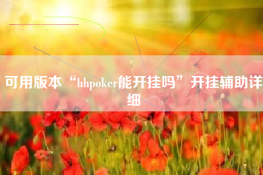 可用版本“hhpoker能开挂吗”开挂辅助详细