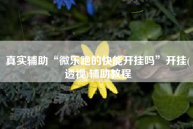 真实辅助“微乐跑的快能开挂吗”开挂(透视)辅助教程