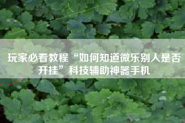 玩家必看教程“如何知道微乐别人是否开挂”科技辅助神器手机