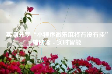 实测分享“小程序微乐麻将有没有挂”辅助器 - 实时智能