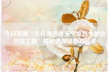 今日实测“怎样使用微乐宁夏划水微信开挂工具	”揭秘透视辅助万能挂