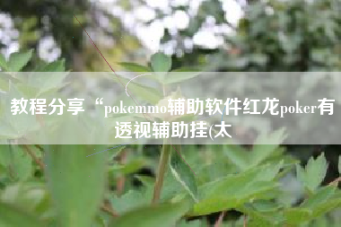 教程分享“pokemmo辅助软件红龙poker有透视辅助挂(太