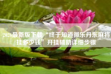 2026最新版下载“终于知道微乐丹东麻将挂多少钱”开挂辅助详细步骤