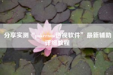 分享实测“pokernow透视软件	”最新辅助详细教程