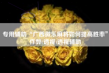 专用辅助“广西微乐麻将如何提高胜率”作弊(透视)透视辅助