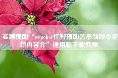 实测辅助“wepoker作弊辅助器最新版本更新内容介”通用版下载教程!