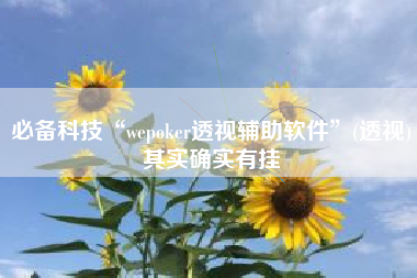 必备科技“wepoker透视辅助软件”(透视)其实确实有挂