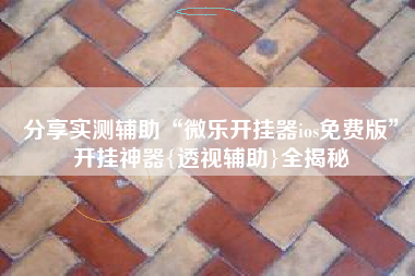 分享实测辅助“微乐开挂器ios免费版	”开挂神器{透视辅助}全揭秘