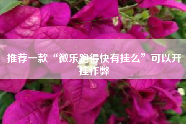 推荐一款“微乐跑得快有挂么	”可以开挂作弊