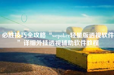 必胜技巧全攻略“wepoker轻量版透视软件	”详细外挂透视辅助软件教程