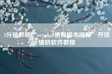3分钟教程“wepoker透视脚本链接”开挂辅助软件教程