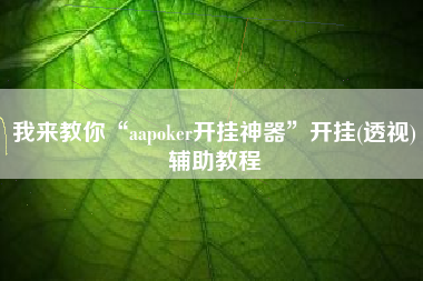 我来教你“aapoker开挂神器”开挂(透视)辅助教程