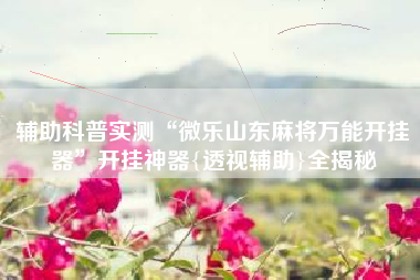 辅助科普实测“微乐山东麻将万能开挂器”开挂神器{透视辅助}全揭秘