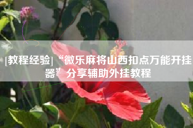 [教程经验]“微乐麻将山西扣点万能开挂器”分享辅助外挂教程