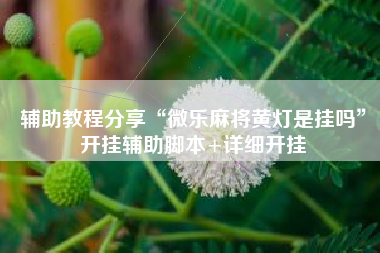 辅助教程分享“微乐麻将黄灯是挂吗”开挂辅助脚本+详细开挂