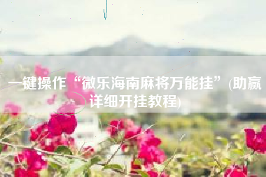 一键操作“微乐海南麻将万能挂”(助赢详细开挂教程)