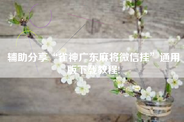 辅助分享“雀神广东麻将微信挂”通用版下载教程!