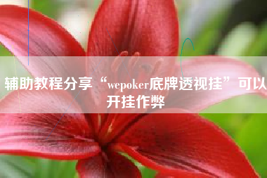 辅助教程分享“wepoker底牌透视挂”可以开挂作弊