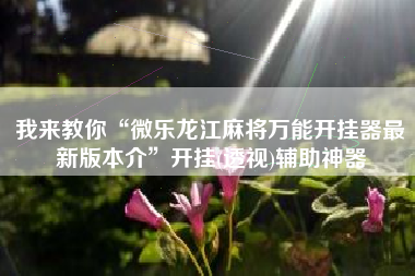 我来教你“微乐龙江麻将万能开挂器最新版本介”开挂(透视)辅助神器