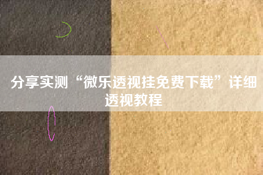 分享实测“微乐透视挂免费下载”详细透视教程