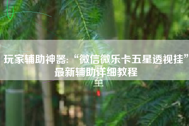 玩家辅助神器:“微信微乐卡五星透视挂	”最新辅助详细教程