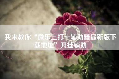 我来教你“微乐三打一辅助器最新版下载地址”开挂辅助