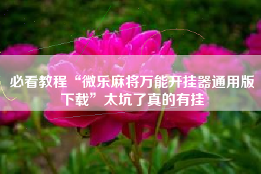 必看教程“微乐麻将万能开挂器通用版下载”太坑了真的有挂