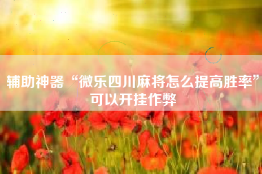 辅助神器“微乐四川麻将怎么提高胜率”可以开挂作弊