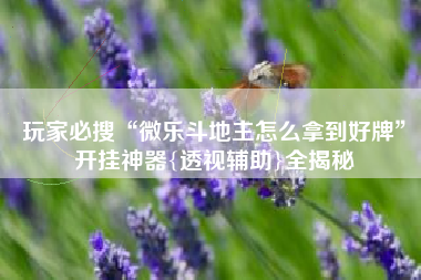 玩家必搜“微乐斗地主怎么拿到好牌	”开挂神器{透视辅助}全揭秘