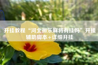 开挂教程“河北微乐麻将有挂吗	”开挂辅助脚本+详细开挂