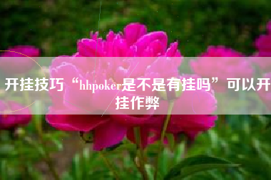 开挂技巧“hhpoker是不是有挂吗	”可以开挂作弊