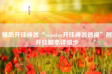 辅助开挂神器“wepoker开挂神器透视”附开挂脚本详细步
