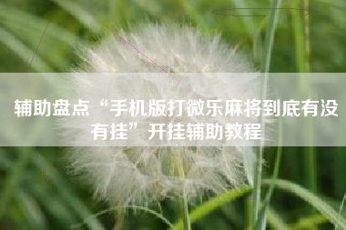 辅助盘点“手机版打微乐麻将到底有没有挂	”开挂辅助教程