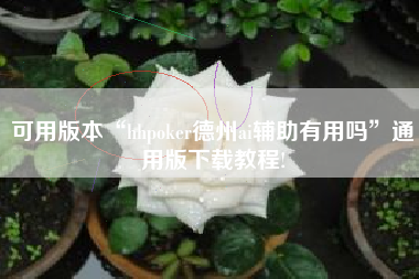 可用版本“hhpoker德州ai辅助有用吗	”通用版下载教程!