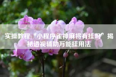 实操教程“小程序雀神麻将有挂吗”揭秘透视辅助万能挂用法