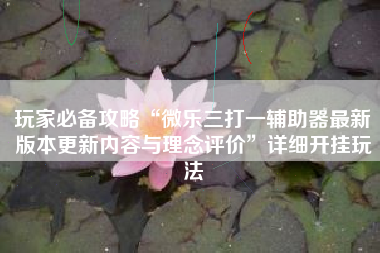 玩家必备攻略“微乐三打一辅助器最新版本更新内容与理念评价”详细开挂玩法