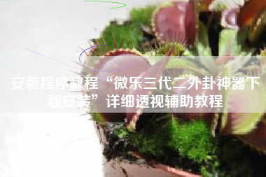 安装程序教程“微乐三代二外卦神器下载安装	”详细透视辅助教程