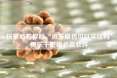 玩家必看教程“微乐麻将可以买挂吗”微乐干瞪眼必赢软件