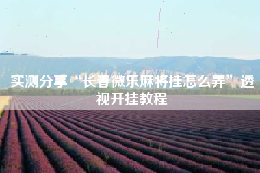 实测分享“长春微乐麻将挂怎么弄	”透视开挂教程