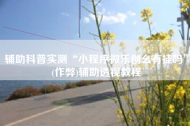 辅助科普实测“小程序微乐刨幺有挂吗	”(作弊)辅助透视教程